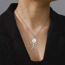 Funny Stickman Pendant Necklace 