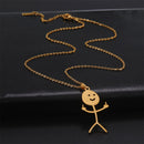 Funny Stickman Pendant Necklace 