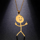 Funny Stickman Pendant Necklace 