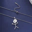 Funny Stickman Pendant Necklace 