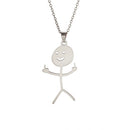 Funny Stickman Pendant Necklace 