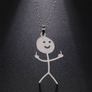 Funny Stickman Pendant Necklace 