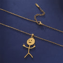 Funny Stickman Pendant Necklace 