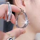 Oval Shiny Hoop Earrings 