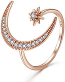 Half moon star ring 