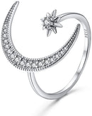 Half moon star ring 