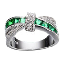 Criss Cross Crystal Ring 