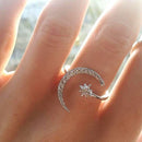 Half moon star ring 