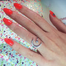 Half moon star ring 