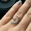 Half moon star ring 