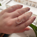 Half moon star ring 