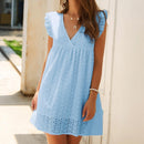 Dress with short ruffle sleeves 