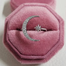Half moon star ring 