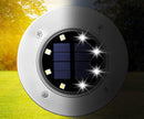 Solar powered LED disc lights