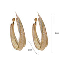 Oval Shiny Hoop Earrings 