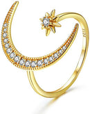 Half moon star ring 
