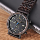 Men's watch in wood and steel