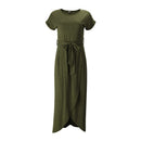 Short Sleeve Round Neck Maxi Dress