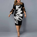 Plus Size Sunflower Print Casual Wear