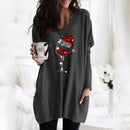 Wine &amp; Santa Hat Sweatshirt for Women