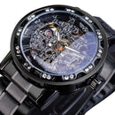 Retro luminous skeleton mechanical watch 