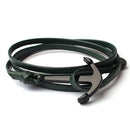 Men's Leather Anchor Bracelet