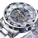 Retro luminous skeleton mechanical watch 