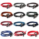 Men's Leather Anchor Bracelet