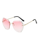 Rimless Rhinestone Sunglasses