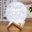 3D moon lamp with text 