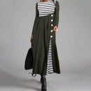 Women's Striped Long Sleeve Patchwork Dress