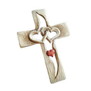 Entwined Hearts | Carved Wooden Cross