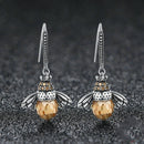 Crystal Drop Bee Earrings