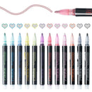 12-color Self-Outline Metallic Markers 