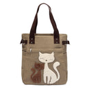 Cat Embroidered Canvas Bag 