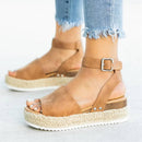 Open Toe Ankle Strap Wedges