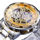 Retro luminous skeleton mechanical watch 