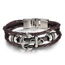 Anchor Leather Bracelet