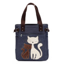 Cat Embroidered Canvas Bag 