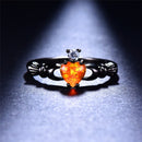 Fire Opal Heart Ring