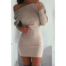 Vrouwen Winter Off Shoulder Lange Mouw