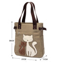 Cat Embroidered Canvas Bag 