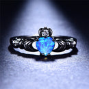 Fire Opal Heart Ring