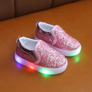LED glitter kids sneakers