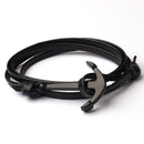 Men's Leather Anchor Bracelet