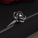 BLACK DAHLIA FLOWER RING