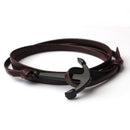 Men's Leather Anchor Bracelet