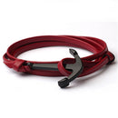 Men's Leather Anchor Bracelet