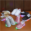 LED glitter kids sneakers