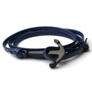Men's Leather Anchor Bracelet